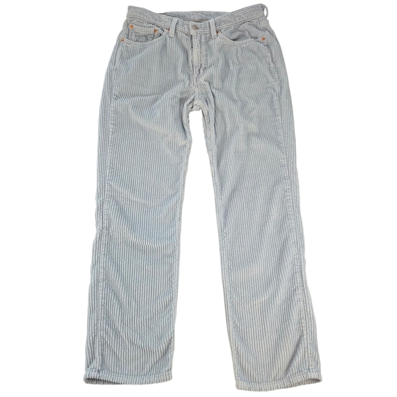 Levi's 514 Men's Corduroy Pants | W32 L30 | Light Blue Straight Leg - Picture 4 of 9